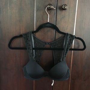 Black Victoria's Secret Mesh Push Up Bra 32B